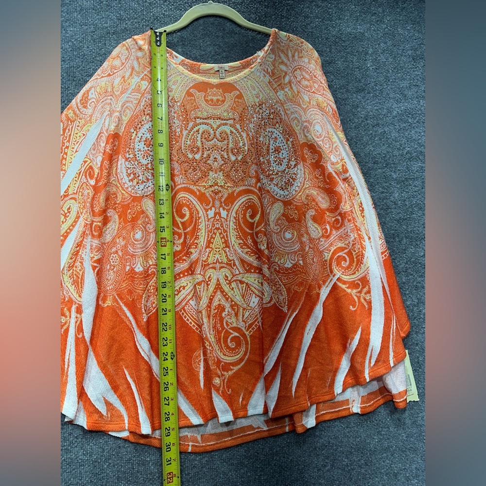 Ruby Rd. Paisley Print Poncho Top RB0136 - Picture 6 of 8